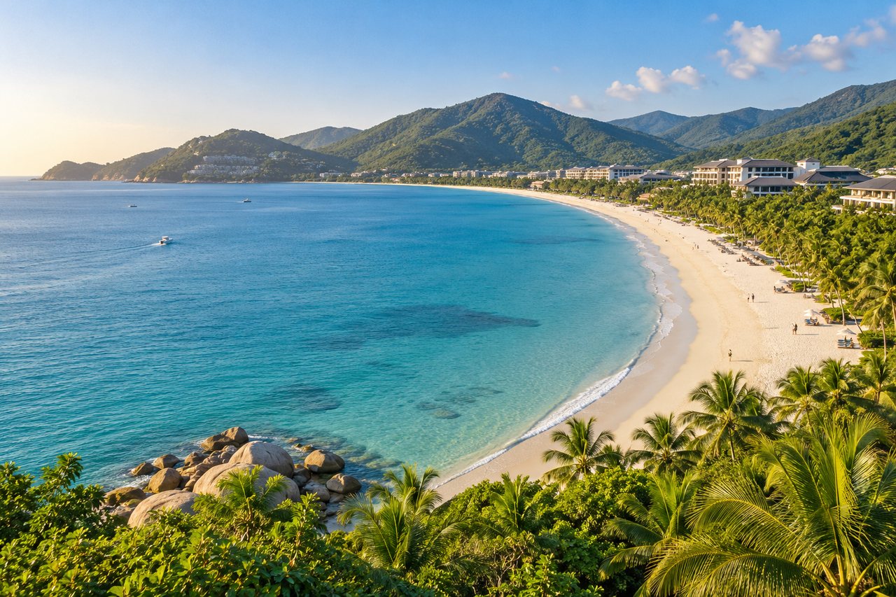 Sanya: Yalong Bay's curving white beach and clear water (AI-generated image)